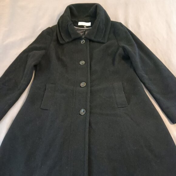 George Simonton Women's Wool Coat Black Retro Princess Coat Size 14 - Picture 1 of 10